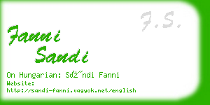 fanni sandi business card